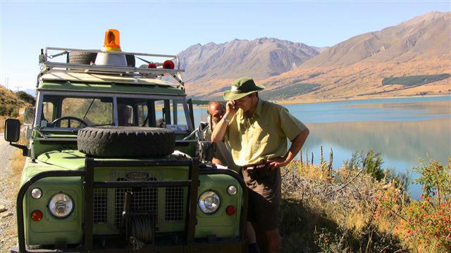 Paying bills over the cellphone near Lake Ohau