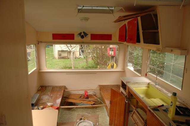 Inside the caravan