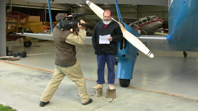 Bobbie explaining to the camera about what we have been doing with ZK-AYR