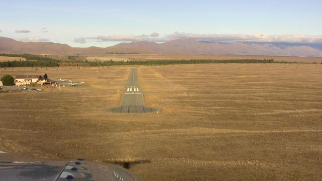 Coming in to land at Tekapo Airport